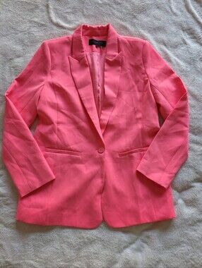 Endless Rose Neon Hot Pink Single Breasted Blazer Jacket NWOT Size L